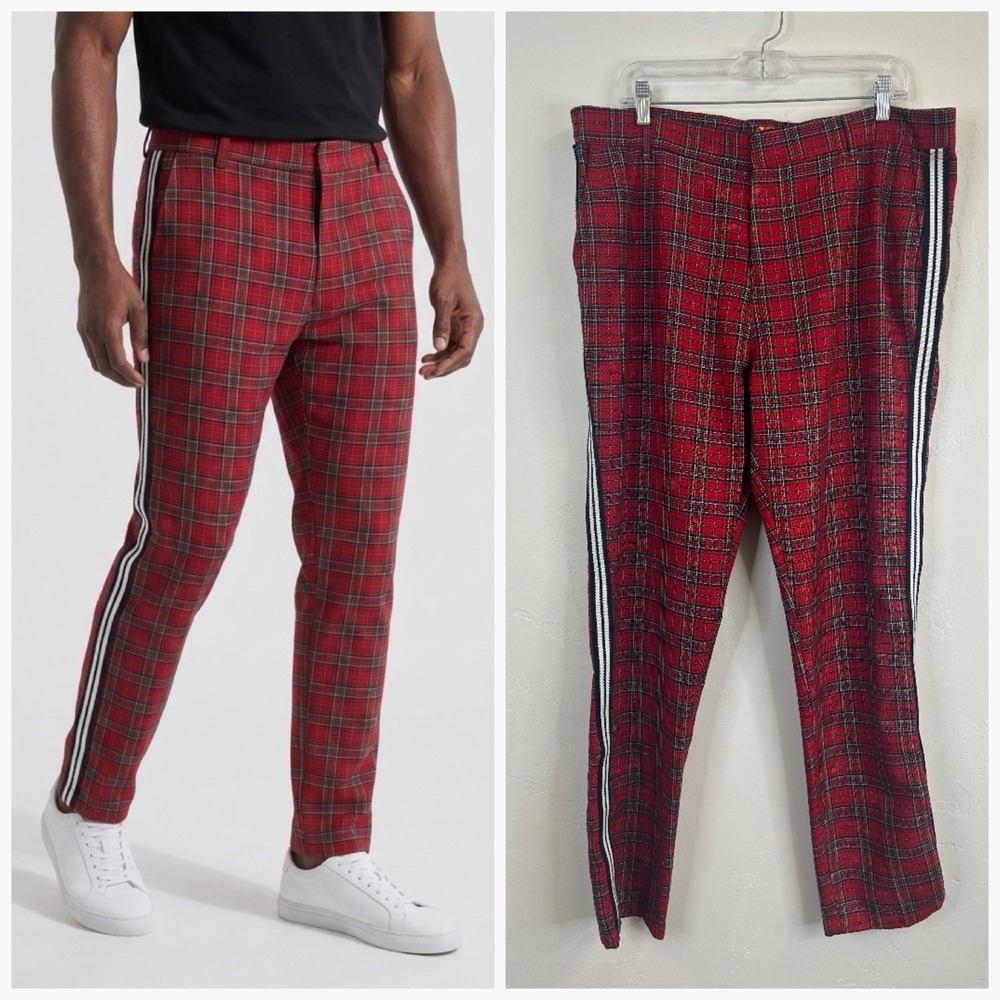 Plaid Alternative 90s Grunge Pants Size 38 Straight Leg Y2K Vintage Ska Punk Emo